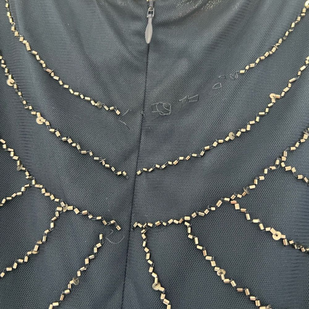 Adrianna Papell Women's Short Sleeve Blouson Beaded Gown-Size 10 - Picture 8 of 14